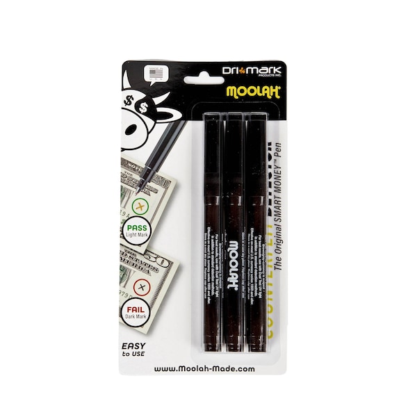 Moolah Counterfeit Money Detector Pen, Pack of 3 729525 - main